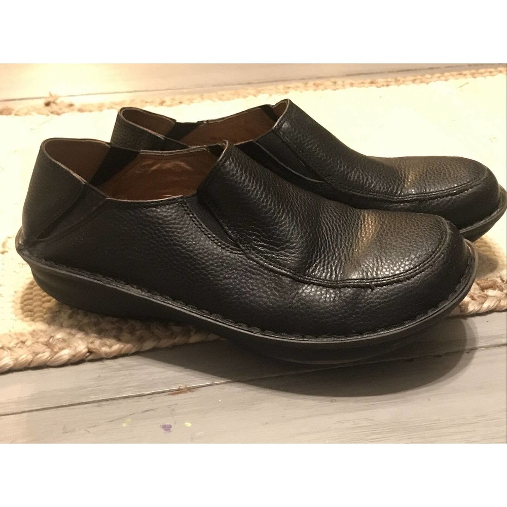 Alegria Shoes Schuster Slip On Moc Loafer Black Leather Mens Sz US 7 EU40